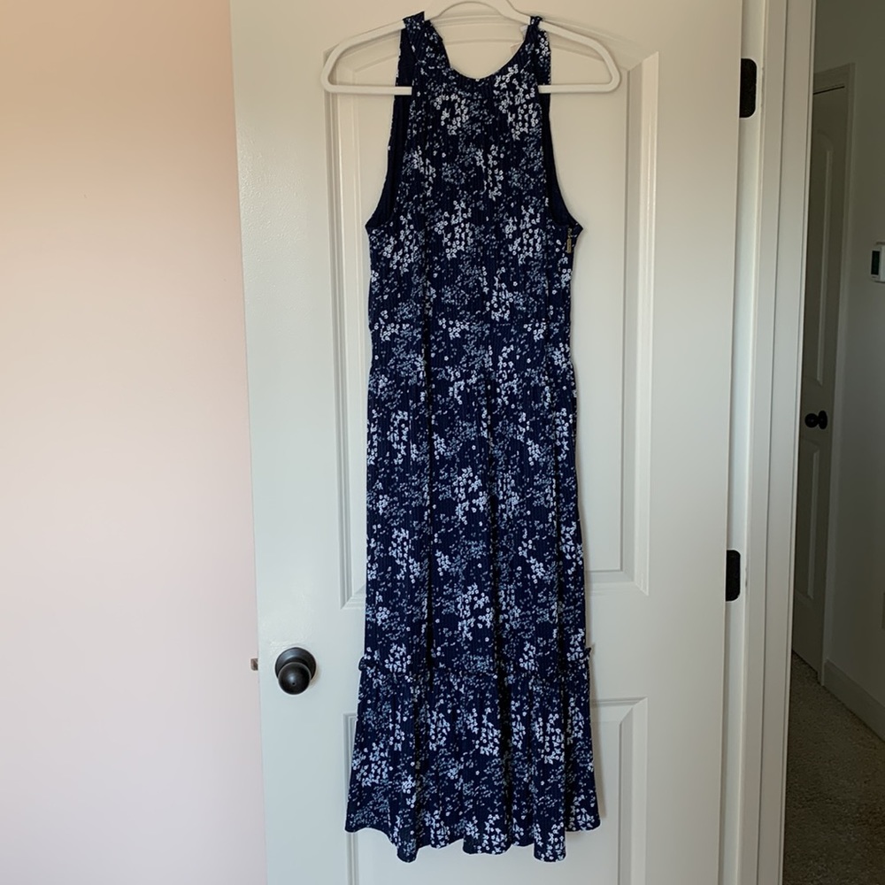 NWOT Michael Michael Kors Navy Halter Midi Dress size L